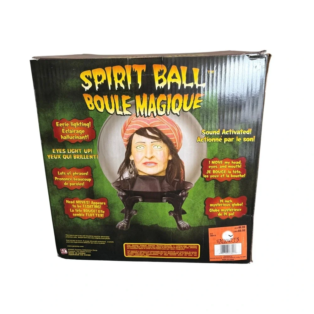Gemmy Spirit Ball Boule Magique Fortune Teller Animated Halloween Prop 14